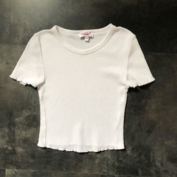 T-shirt crop top blanc XXS Jennyfer