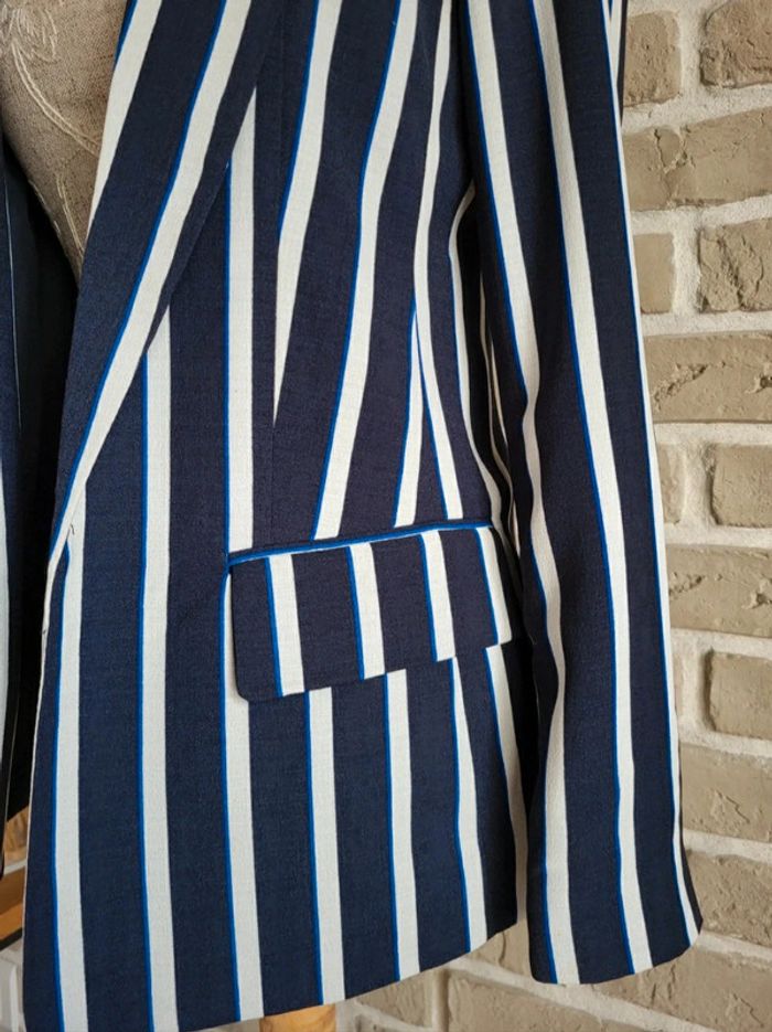 Blazer Only rayé bleu et blanc neuf XS 34 - photo numéro 8