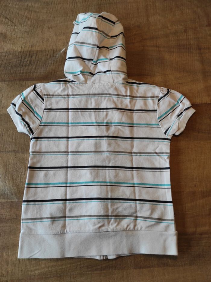 Gilet zippé à capuche manches courtes - photo numéro 4