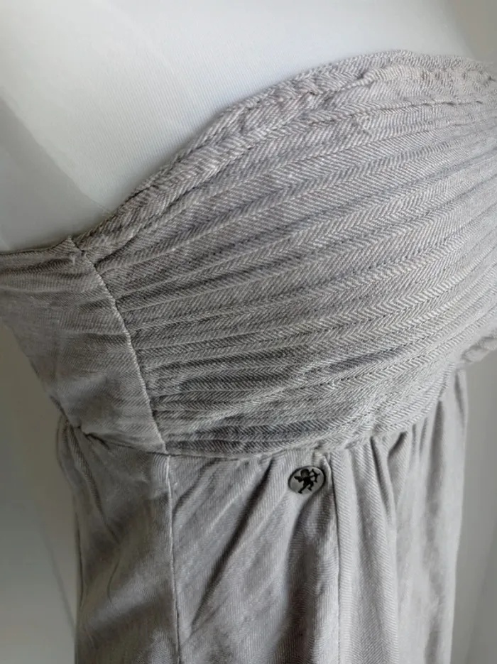 Robe chinée gris taupe blanc se porte avec bretelles ou sans en bustier T.34 EDC - photo numéro 6