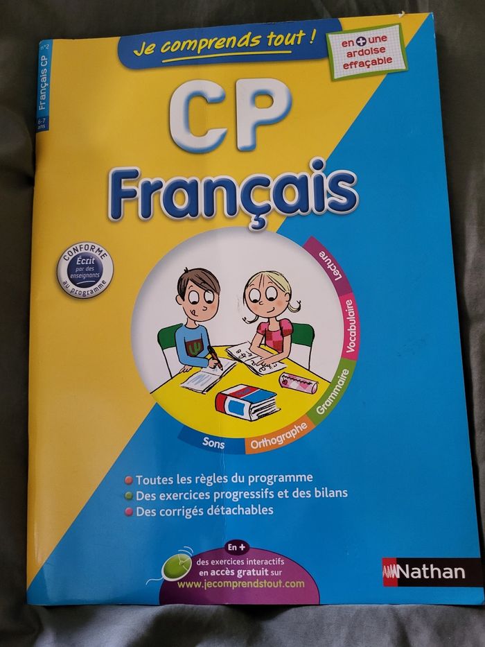 Cahier d'exercices Je comprends tout !
CP Français
Edition Nathan