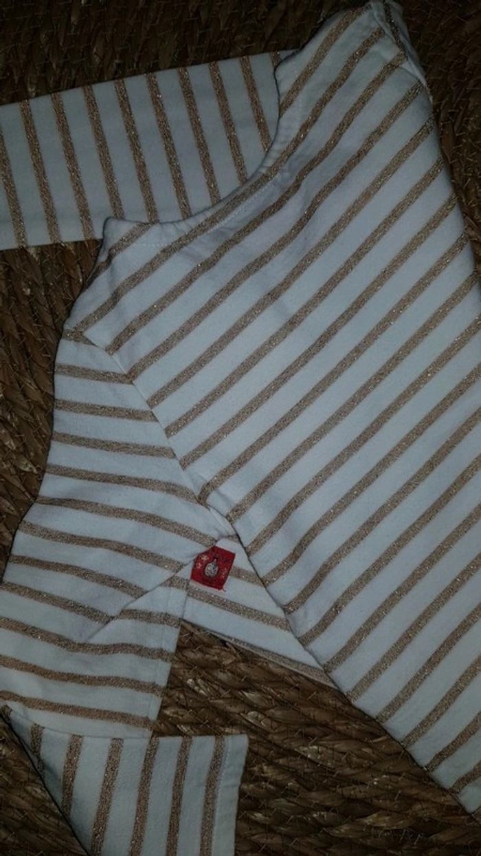 Superbe pull à rayures dorées fille 24mois sergent major - photo numéro 4