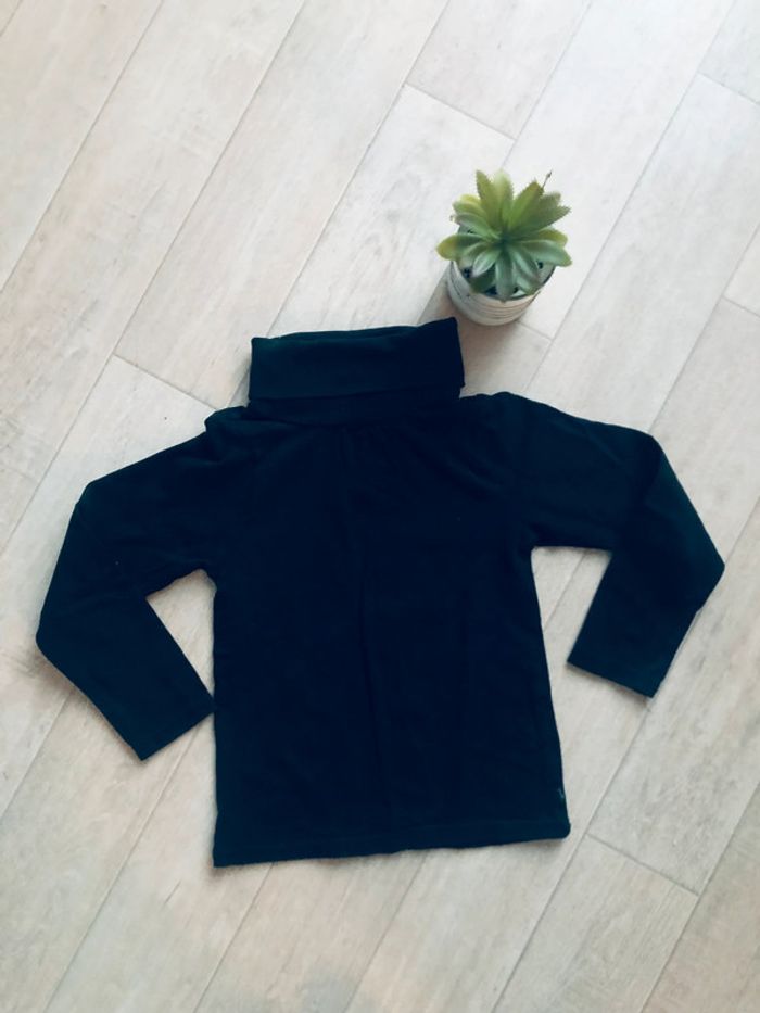 Tee-shirt col roulé noir fille Okaïdi