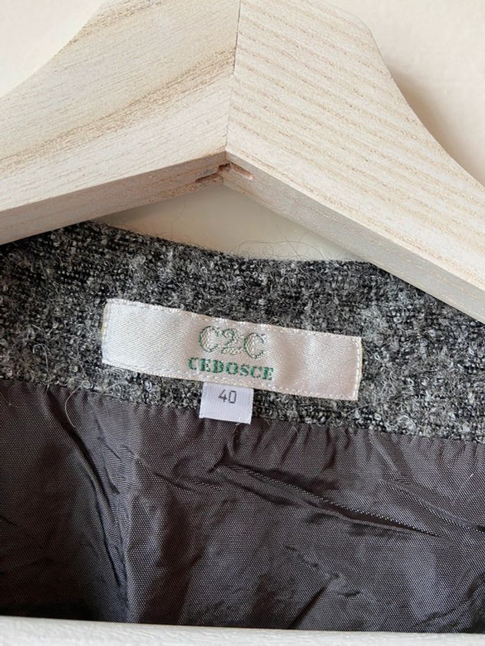 Top sans manches façon Tweed gris taille 40 - photo numéro 6