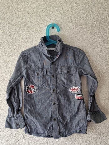 chemise bleu rayer Gemo