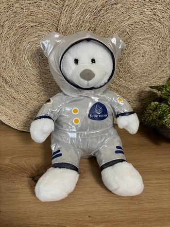Doudou ours cosmonaute combinaison argent futuroscope 