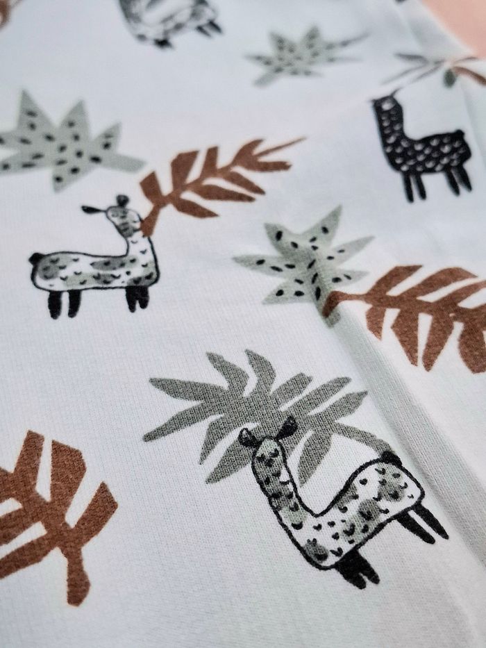 Jogging léger / bas de pyjama bébé – Gémo 18 mois – vert menthe motif lama & alpaga - photo numéro 3