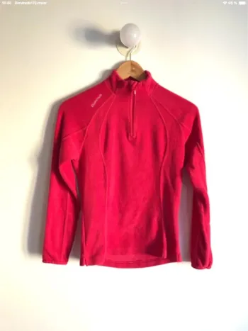 Pull Quechua polaire rouge framboise taille XS