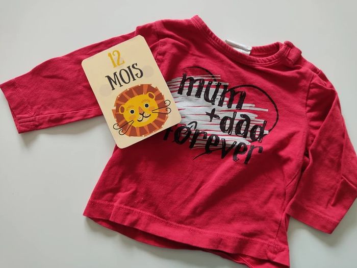 Tee-shirt manches longues, taille 12 mois