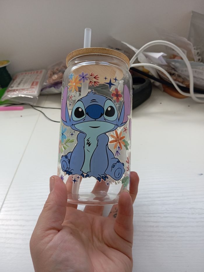 Can glass stitch Hawaii avec paille - photo numéro 2