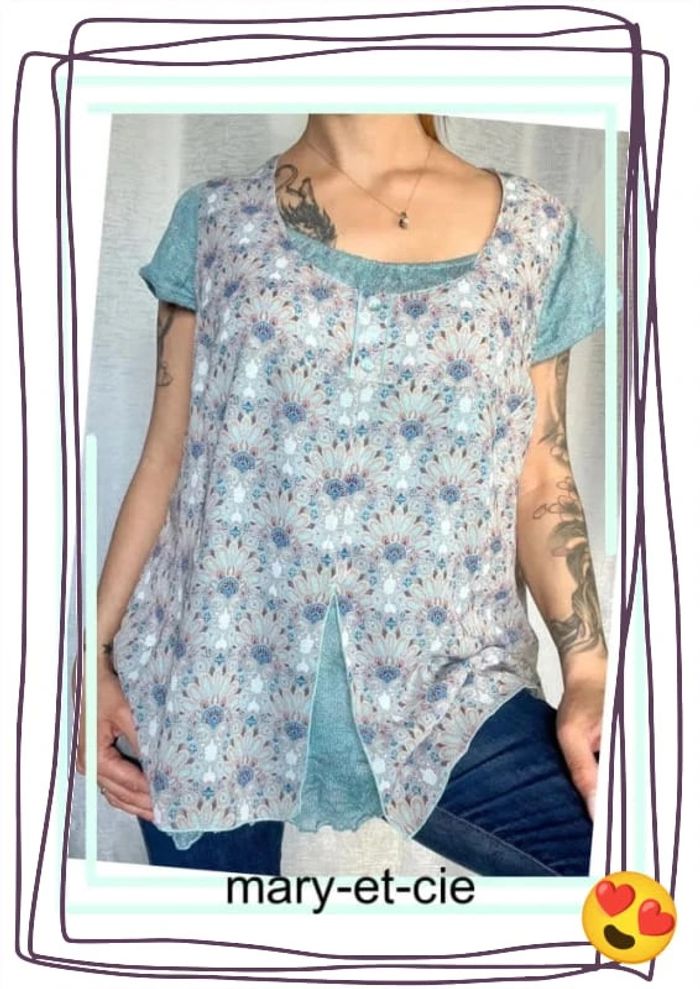 SOLDÉ - Blouse manches courtes taille 50 - photo numéro 4
