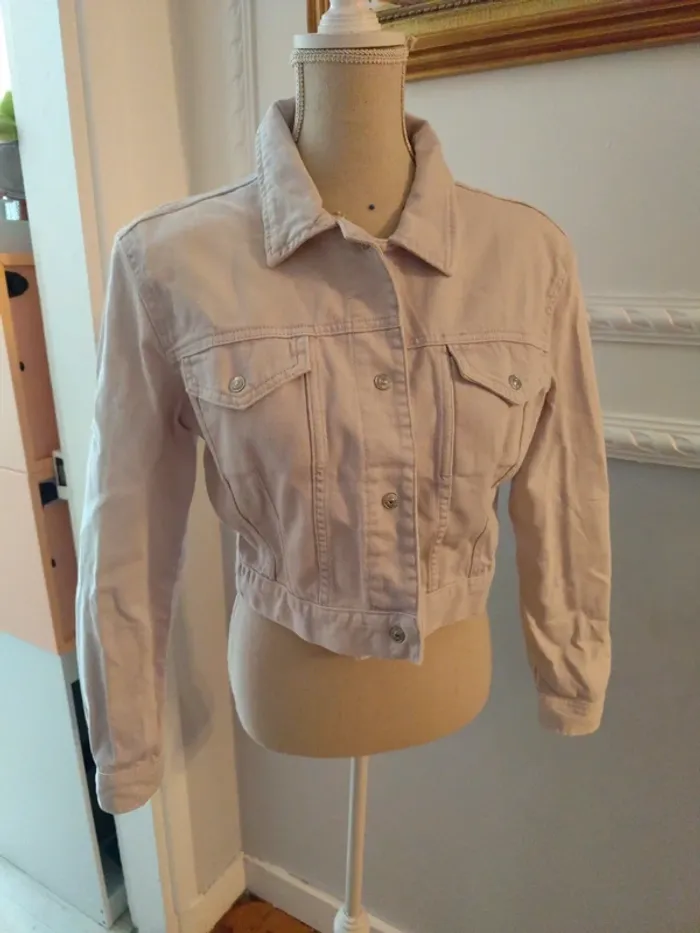 Veste en jean Mango parme clair S neuves poches - photo numéro 2