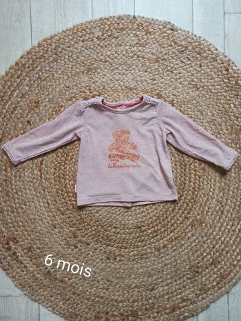 T-shirt manche courte rose Lulu castagnette 6mois