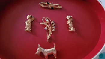 lot de 5 broches plaqué or 