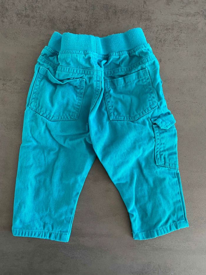 Pantalon turquoise DPAM - 12 mois/74 cm - photo numéro 2
