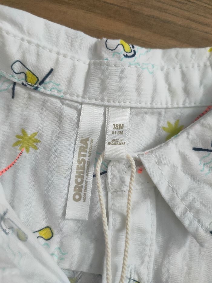 Chemisette manches courtes blanche orchestra 18 mois - photo numéro 3