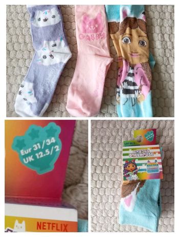 3 paires de chaussettes gabby chat 31/34