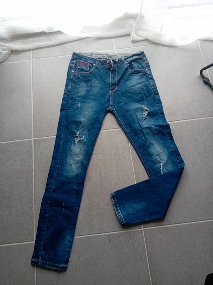 Jeans à trou Homme taille 44 Bleu