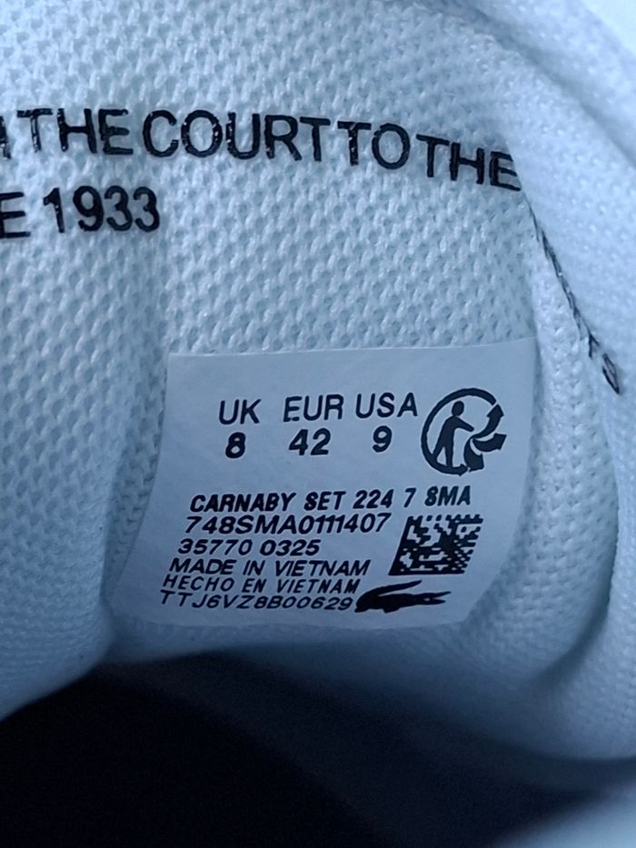 Baskets Lacoste Classic  t.42  100%Cuir, Neuf jamais porte valeur 145€ - photo numéro 6