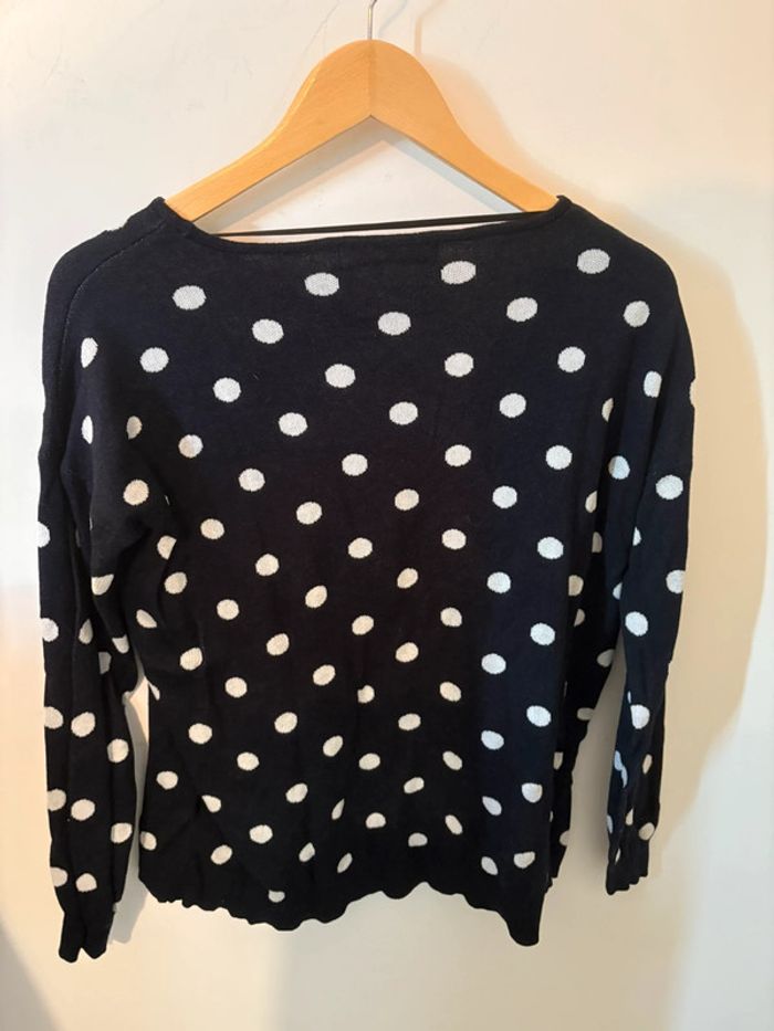Pull bleu à pois blanc - vero moda - photo numéro 2