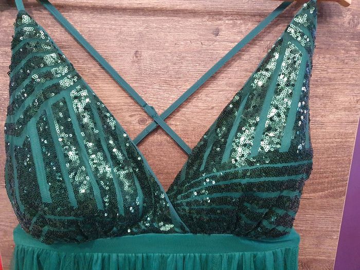 Robe de cocktail émeraude - photo numéro 3