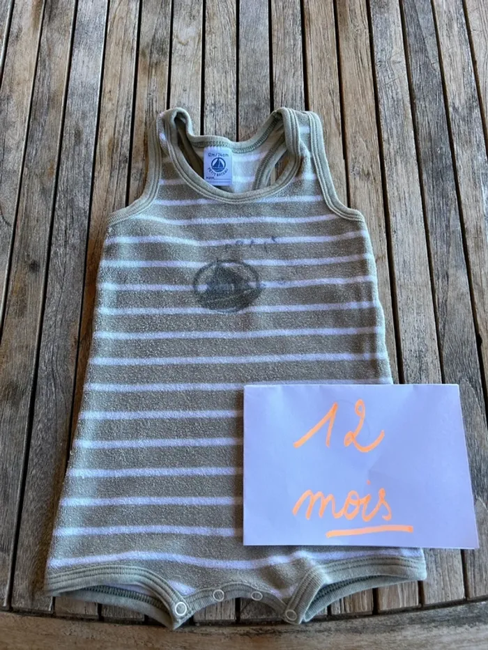 Combishort bébé garçon Petit Bateau - 12 mois