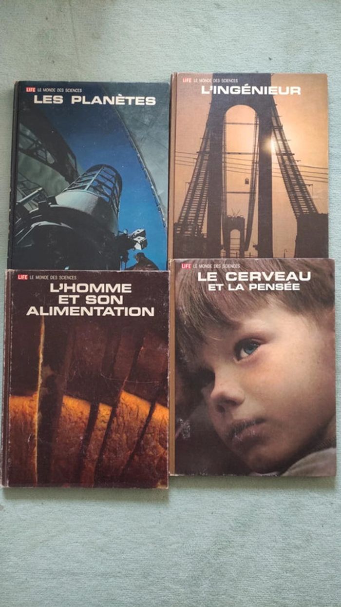 Lot de 4 livres life le cerveau, l'ingénieur, les planètes, l'homme et son alimentation