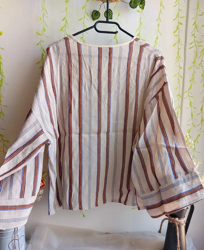 Blouse Johanna Paris – M – Crème Rayée – État : Excellent - photo numéro 3