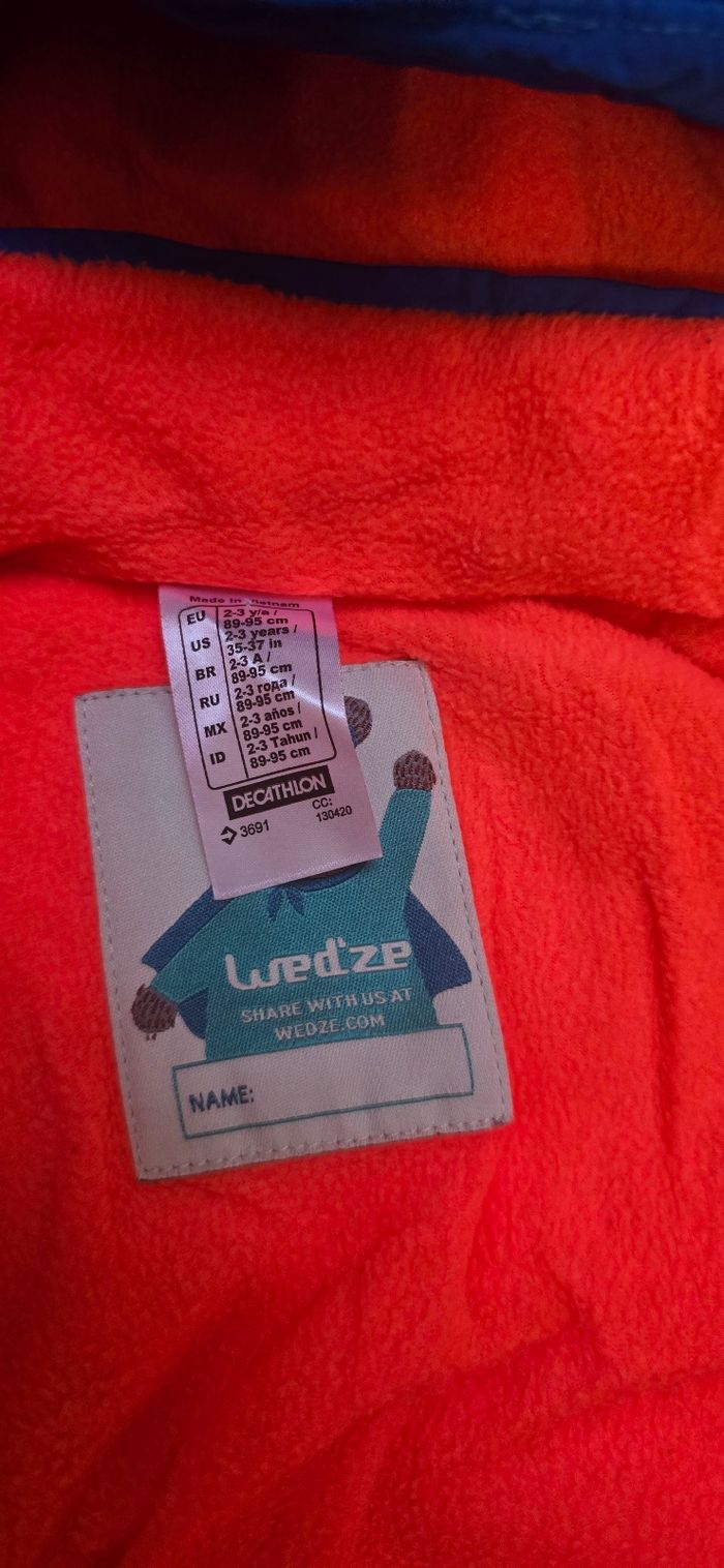 Combinaison ski 2 - 3 ans decathlon bleu - photo numéro 3