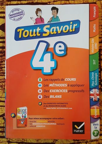 Livre scolaire Tout Savoir 4ème