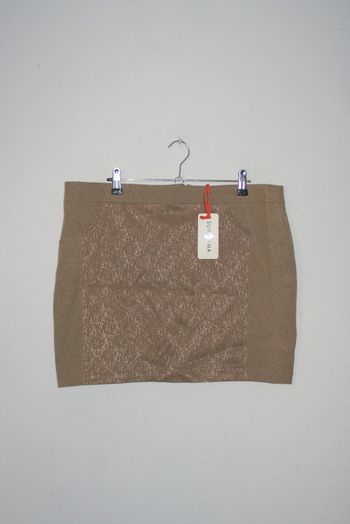 Jupe courte beige irisée neuve Surkana taille XL