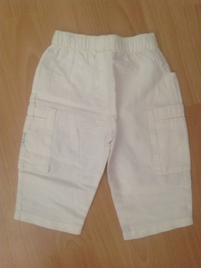 Joli pantalon blanc léger été T. 6 mois 67 cm 3 Pommes TBE - photo numéro 2