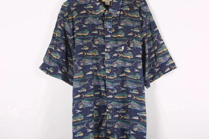Superbe chemisette vintage 90-2000s en coton motif poissons (#240300) - photo numéro 3
