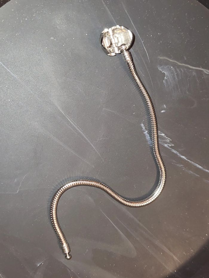 Bracelet en acier inoxydable avec pendentif en forme de cœur pour charms Taille 18 - photo numéro 3