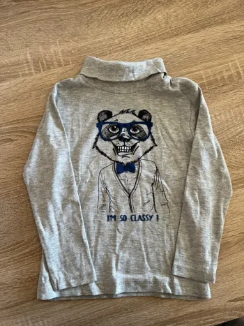 T-shirt col roulé gris