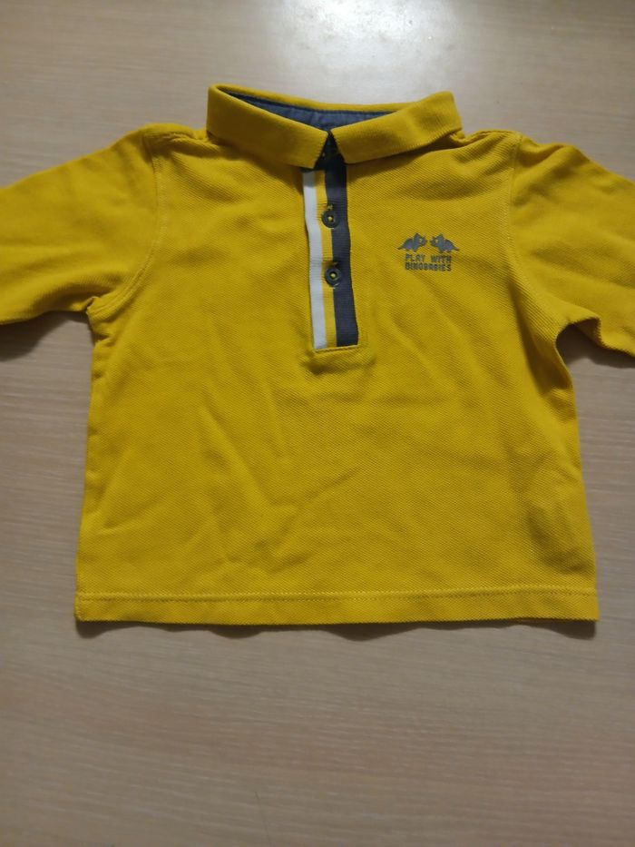 Polo longue manches en coton bebe taille 6 mois marque obaibi - photo numéro 7