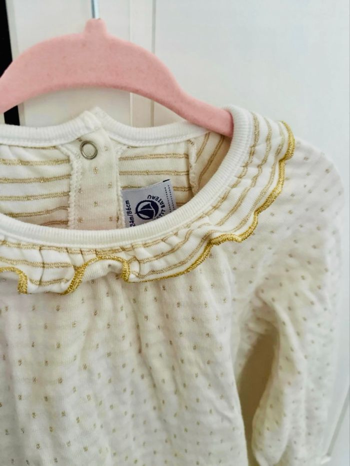 Robe Petit Bateau écru et doré - photo numéro 2