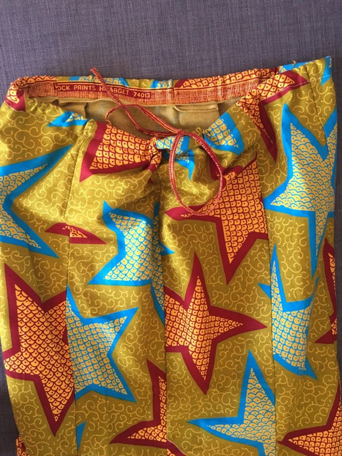 Jupe longue africaine verte motif étoile taille 38 - photo numéro 3