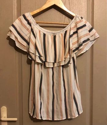 Top Bardot à rayures Taille XS