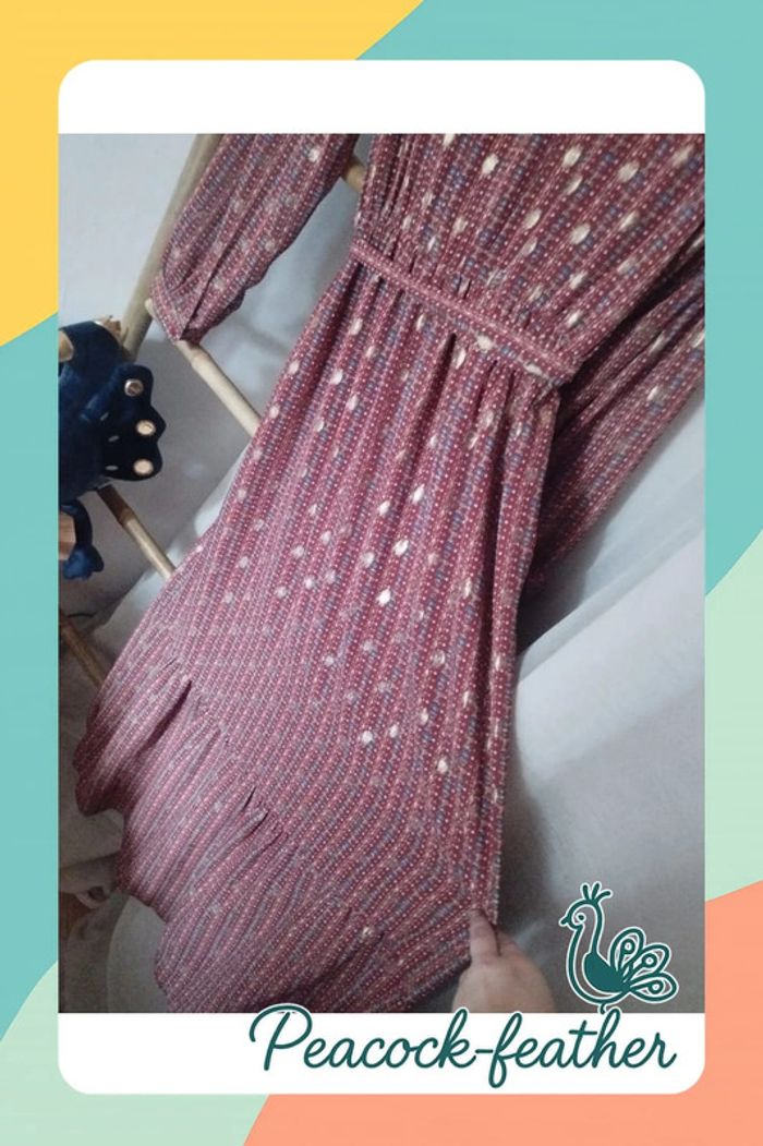 Robe longue TU marron terracotta / dorée - photo numéro 9