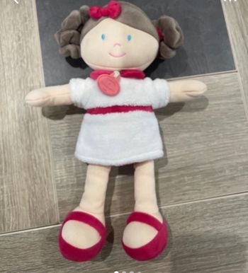 Doudou poupée blanche et rose - Doudou et Compagnie