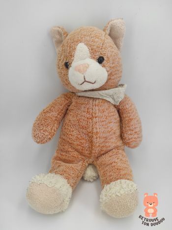 Doudou Chat Roux Bandana