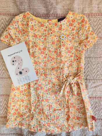 Robe fleurie jaune et orange collection "Le petit bal fleuri" Sergent Major 2 ans