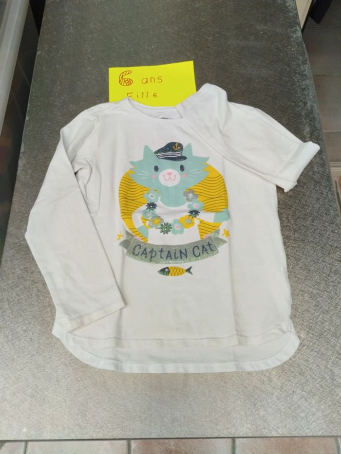 Tee-shirt manches longues 6 ans fille Vertbaudet
