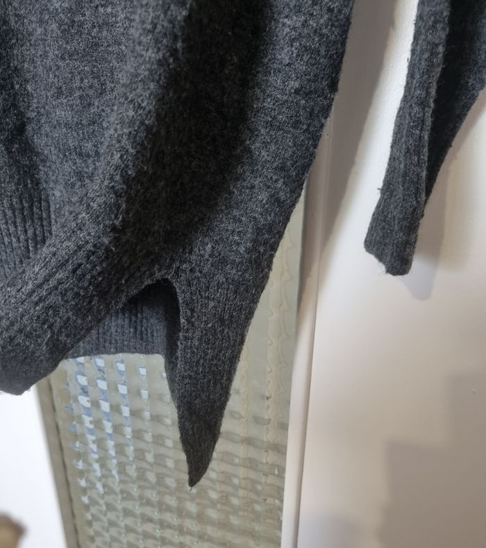 robe pull col roule h&m gris foncé taille 34 XS - photo numéro 2