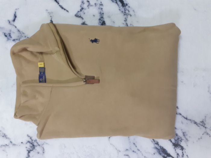 Pull half zip Ralph Lauren - Taille XL - Couleur marron logo brodé noir - Neuf - photo numéro 1
