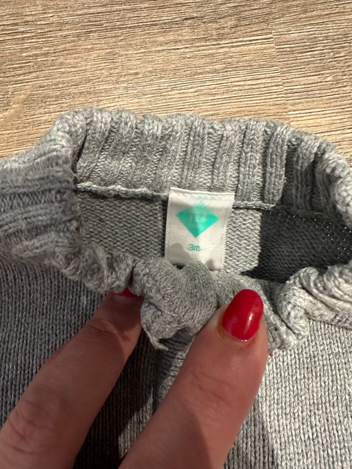 Gilet gris Taille 3 mois - photo numéro 2