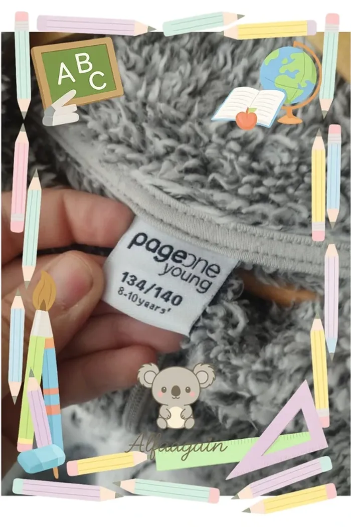 Pull pilou gris 8/10ans - photo numéro 3