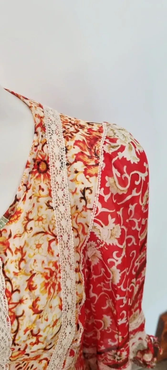 Blouse imprimée bohème rouge hale bob 38 - photo numéro 4