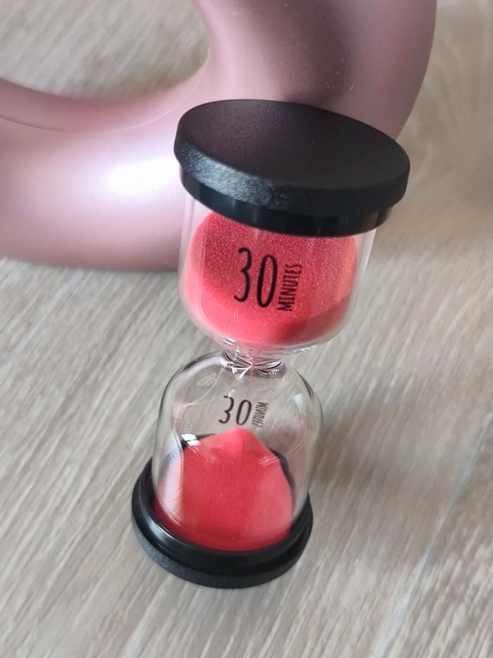 Gros sablier en verre 30 min rouge - photo numéro 3